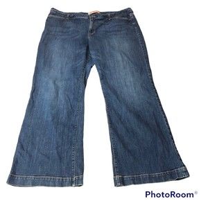 VTG Gap Women's Light Blue Denim Long & Lean wide Leg Mid Rise Jeans Size 20 reg